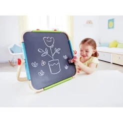 Bordstaffeli med krittavle & whiteboard