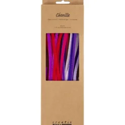 Chenille Ø6 mm. - Lilla/rosa, 25 stk