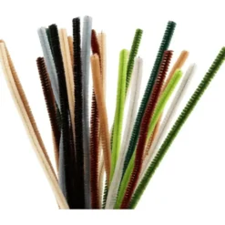 Chenille Ø6 mm. - Natur, 25 stk