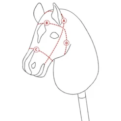 Cheval Roi tilbehør - Tøyle, svart/pink rhinsten