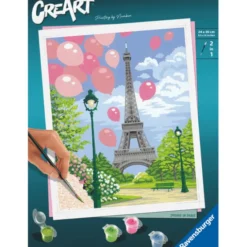 CreArt Paint by Numbers - Vår i Paris
