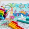 Fargeleggingsrull 30 cm x 3,2 m. (Jungel + Hav)