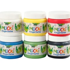 Fingermaling 150 ml. - Basisfarger, 6 stk