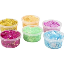 Glitter Clay 6 x 20 ml - Basisfarger