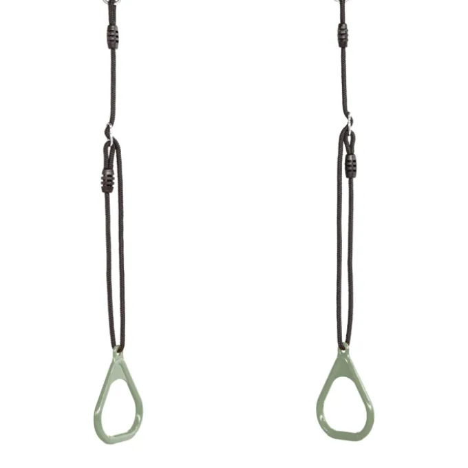 Gymringer av plast - Salviegrønn (Svart tau)