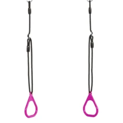 Gymringer i plast - Rosa (svart tau)