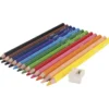 Jumbo fargeblyanter + blyantspisser, 12 stk.