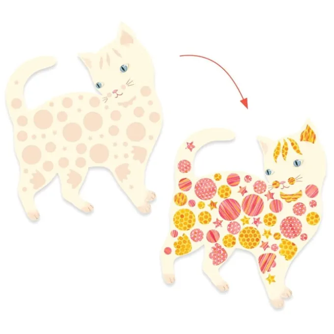 Kreativ boks - Pynt katter med klistremerker