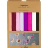 Krepp-papir m. stretch - Lilla/rosa, 8 ark