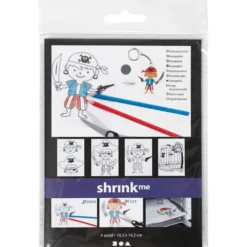 Krympeplast m. motiver - Pirater, 4 ark