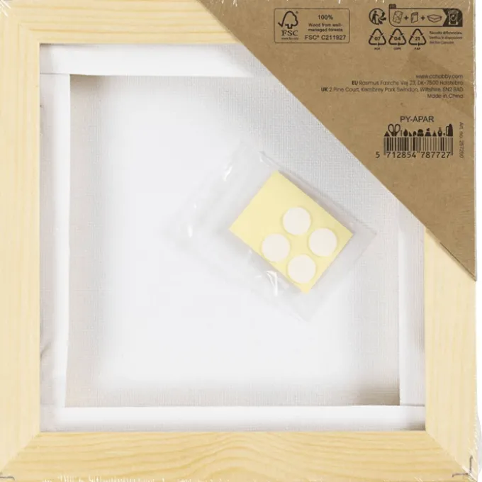 Lerret med treramme - 15,8 x 15,8 cm