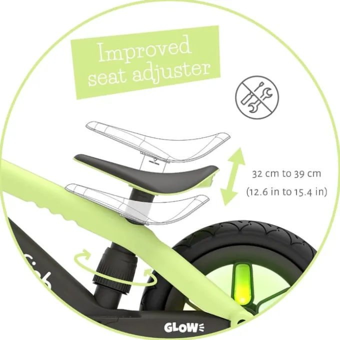 Løpesykkel BMXie GLOW - Pistacie (2-5 år)