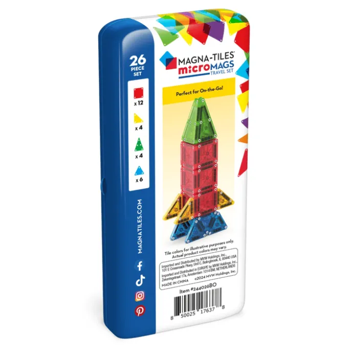 Magna-Tiles | microMAGS reisesett, 26 stk