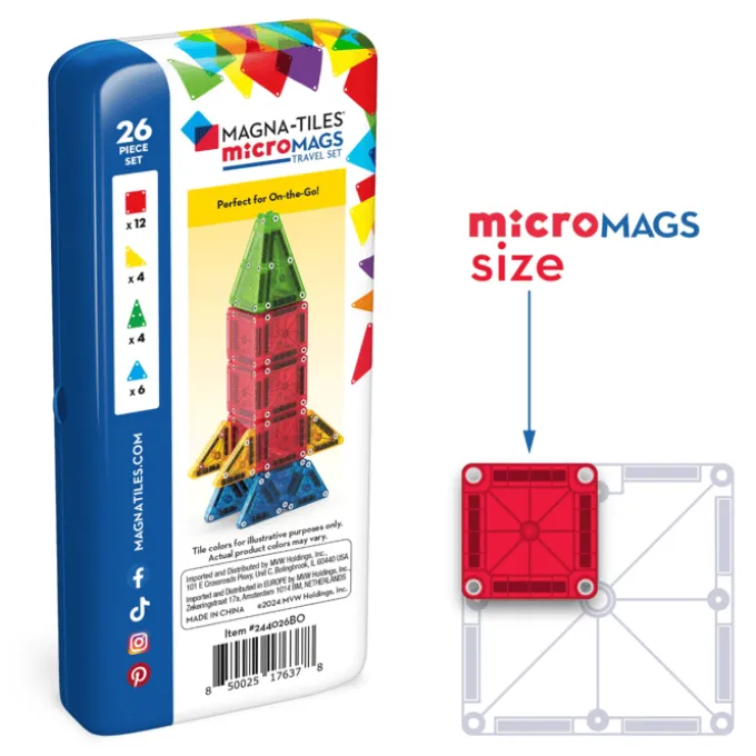 Magna-Tiles | microMAGS reisesett, 26 stk