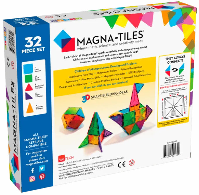 Magna-Tiles | Transparent 32 stk.