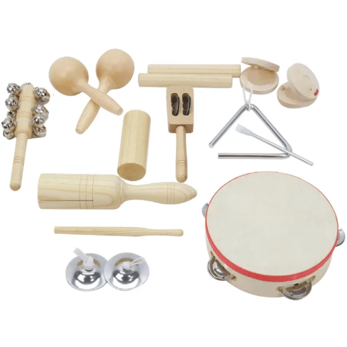 Perkusjonssett med 11 instrumenter