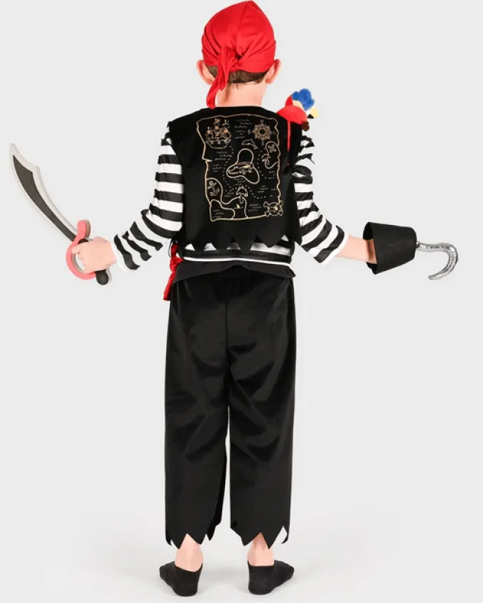 Piratkostyme, inkl. tilbehør