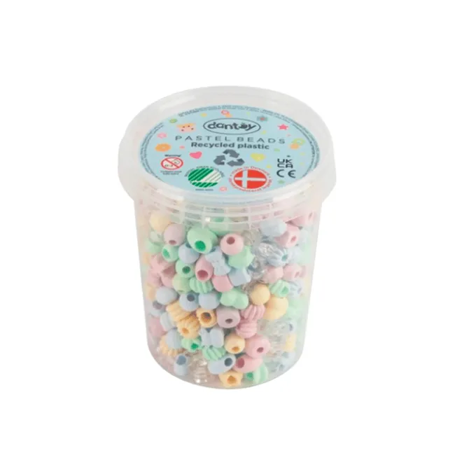 Plastperler - Pastell, 520 stk