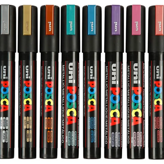 Posca tusjer PC-5M - Metallic, 8 stk.