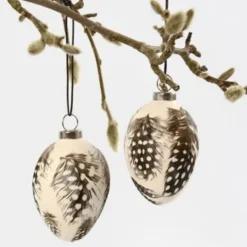 Påskeegg i terrakotta til oppheng, 12 stk