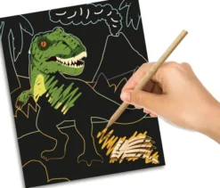 Scratch kort - Glow in the dark dinosaurer