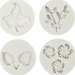 Silikonform - Blader & blomster, 6 motiver