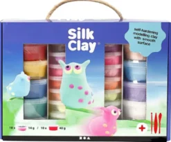 Silk Clay i gaveeske, 28 bøtter + verktøy