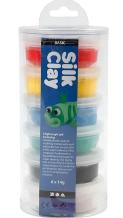 Silk Clay 6 x14 gr. - Basisfarger