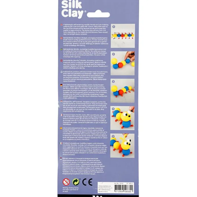 Silk Clay 3 x 14 gr. - Blå, rød & gul