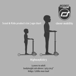 Sparkesykkel - Highwaykick 5 m. LED, Peach