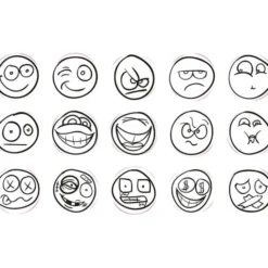 Stempelsett - Smiley, 15 stk