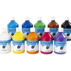 Temperamaling matt - Basisfarger, 10 x 500 ml.