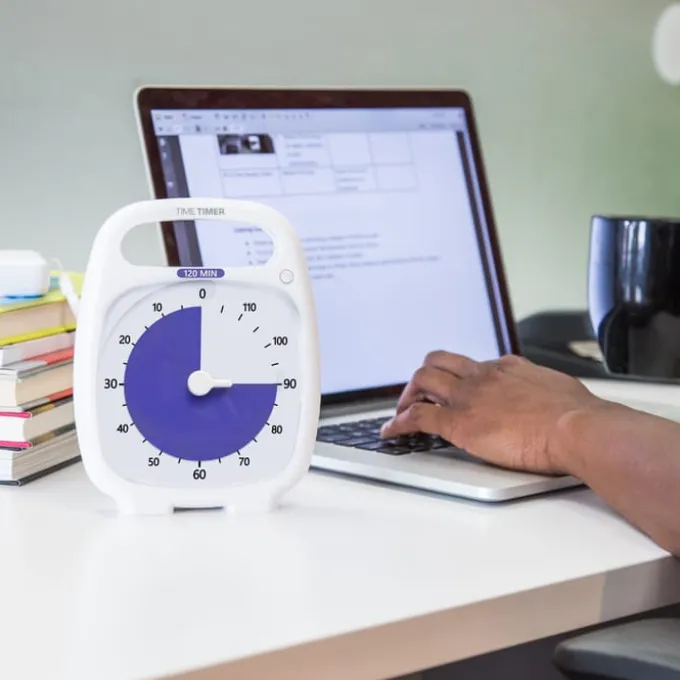 Time Timer PLUS Hvit (14x18 cm.) - 120 min.