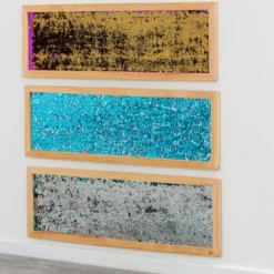 Veggpanel m. pailletter - Aqua/Pink, 1 stk