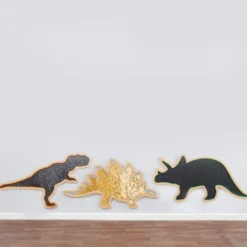 Veggpanel m. pailletter - Dinosaurer, 3 stk